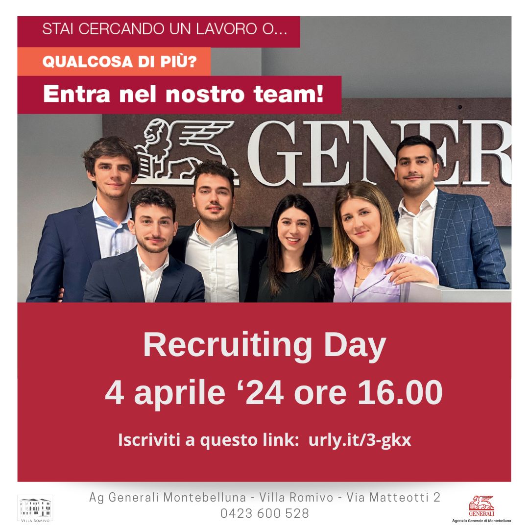 RECRUITING DAY IN AGENZIA: 4 APRILE ’24